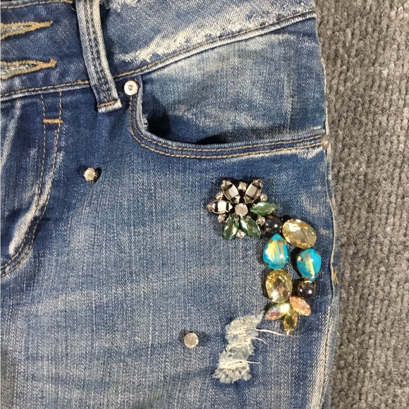 Indigo Rein distressed and embellished jeans juniors/teens size 5 - Picture 6 of 11